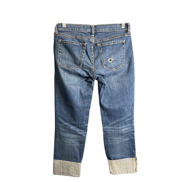 Gap Premium Straight Leg Womens Jeans Size 2/26 Distressed Crop - Picture 2 of 9